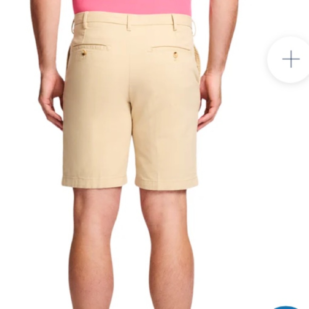 💫IZOD Men's Tan classic Flat Front Shorts - Picture 3 of 6